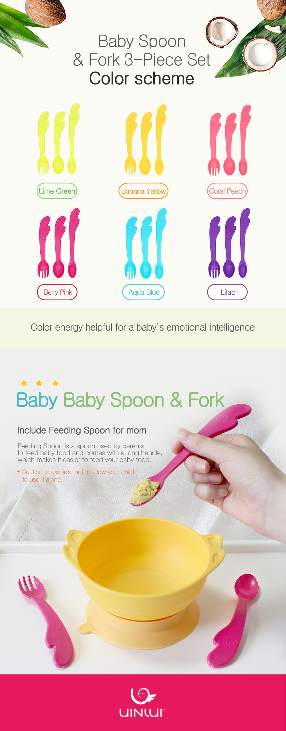 Baby Spoon & Fork 3-Piece Set