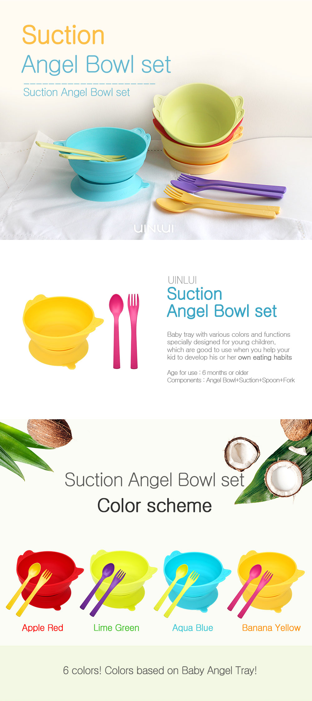 Suction Angel Bowl set